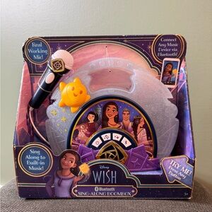 Disney Wish Sing Along Boombox with Bluetooth Real Mic Lights Built-in Music